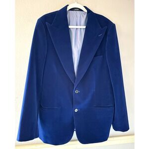 Sam Surin‎ Tailor Made Men's Royal Blue Velvet Blazer Jacket Bespoke